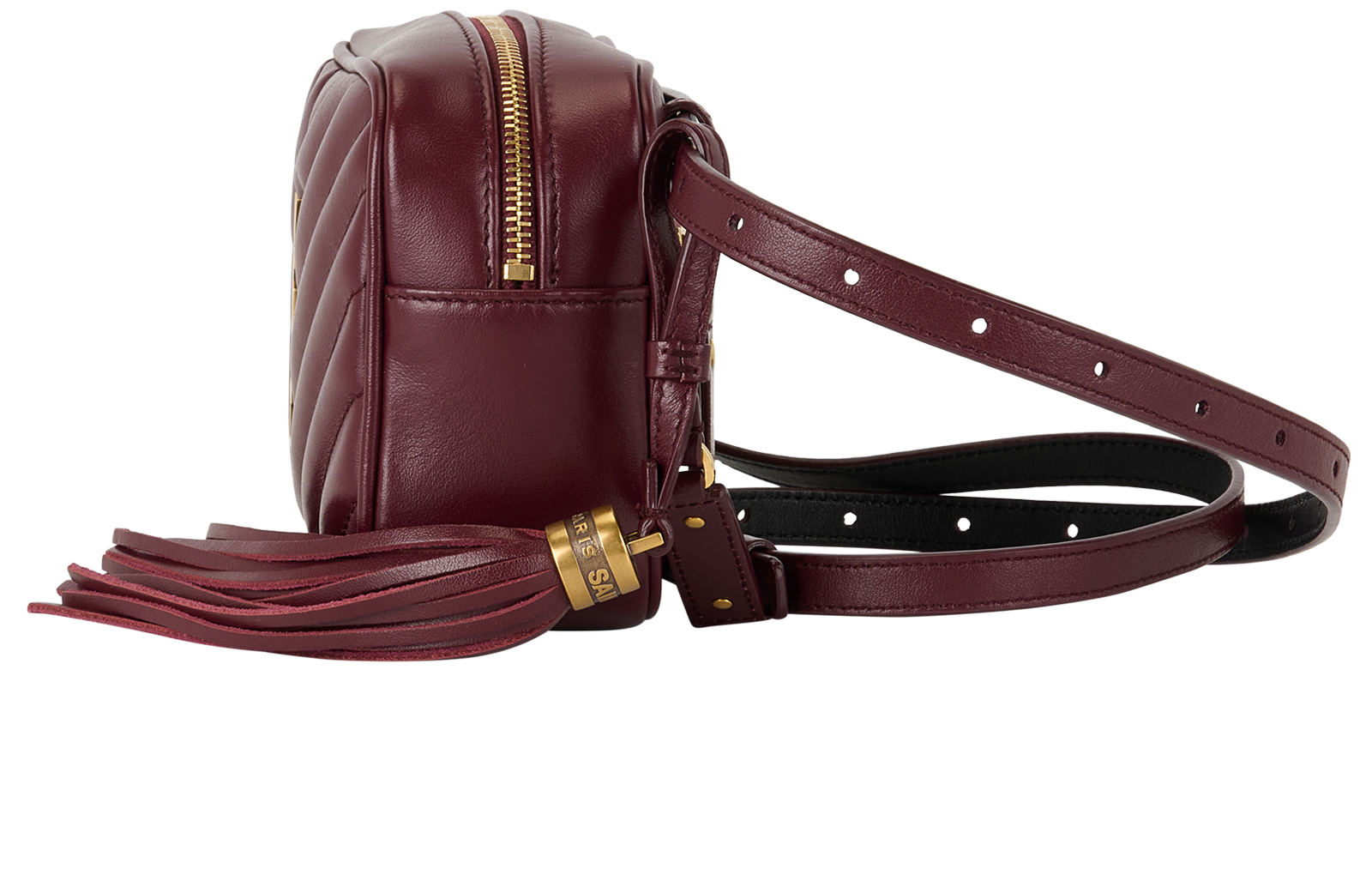 Lou Belt Bag, &pound;520, Handbags, Burgundy, Leather, Bottom view